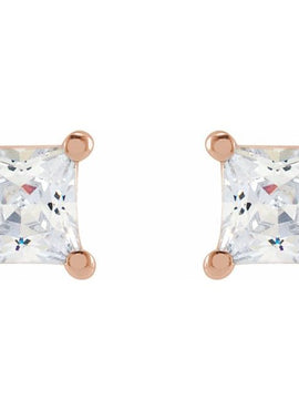 14K White Gold 2.5 mm Square 1/5 CTW Lab-Grown Diamond Earrings