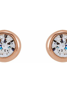 14K Yellow Gold 1/6 CTW Lab-Grown Diamond Bezel-Set Earrings