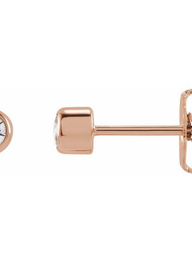 14K Yellow Gold 1/6 CTW Lab-Grown Diamond Bezel-Set Earrings
