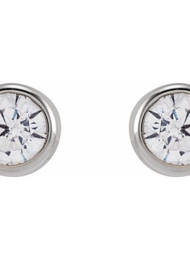 14K Yellow Gold 1/6 CTW Lab-Grown Diamond Bezel-Set Earrings
