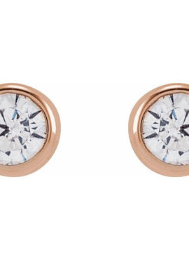 14K Yellow Gold 1/6 CTW Lab-Grown Diamond Bezel-Set Earrings