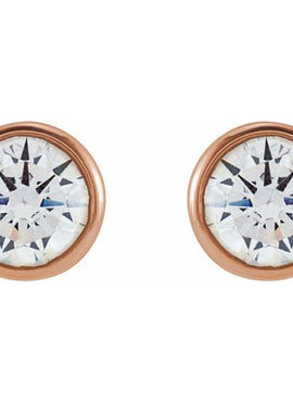14K Yellow Gold 1/6 CTW Lab-Grown Diamond Bezel-Set Earrings