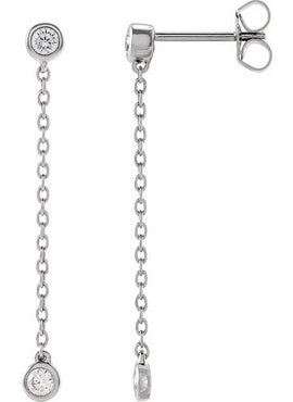 14K Yellow Gold 1/4 CTW Lab-Grown Diamond Chain Earrings