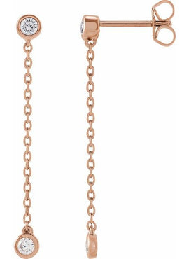 14K Yellow Gold 1/4 CTW Lab-Grown Diamond Chain Earrings
