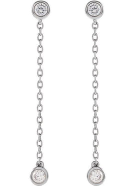 14K Yellow Gold 1/4 CTW Lab-Grown Diamond Chain Earrings