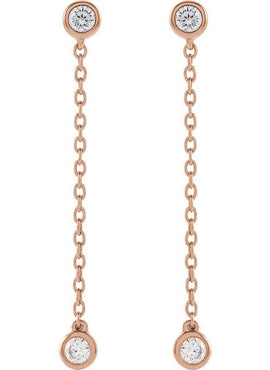 14K Yellow Gold 1/4 CTW Lab-Grown Diamond Chain Earrings