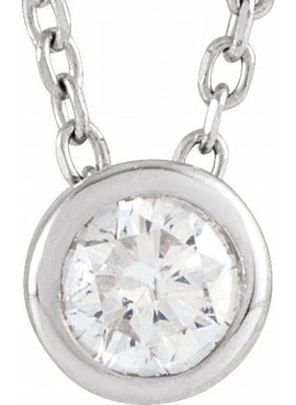 Sterling Silver 1/10 CT Natural Diamond Bezel-Set 16-18