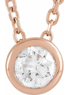 Sterling Silver 1/10 CT Natural Diamond Bezel-Set 16-18