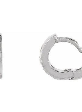 14K White Gold 1/3 CTW Natural Diamond 10 mm Hinged Hoop Earrings