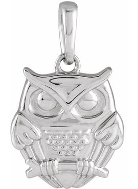 14K Yellow Gold Owl 16-18
