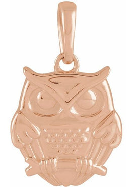 14K Yellow Gold Owl 16-18
