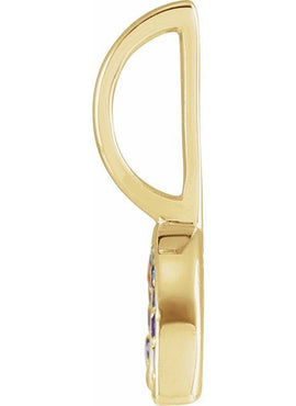 14K Yellow Gold Natural Multi-Gemstone Rainbow Charm/Pendant