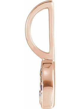 14K Yellow Gold Natural Multi-Gemstone Rainbow Charm/Pendant