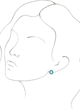 14K Rose Gold Natural Turquoise Cabochon Earrings