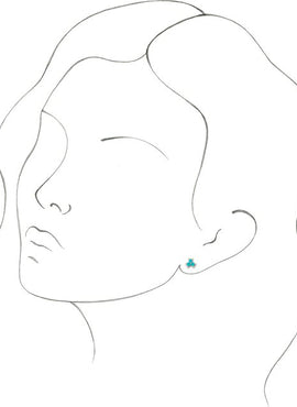 14K White Gold White Opal Three-Stone Cabochon Earrings