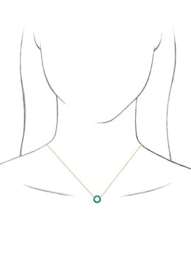 14K Rose Gold Natural Turquoise Circle Cabochon 18