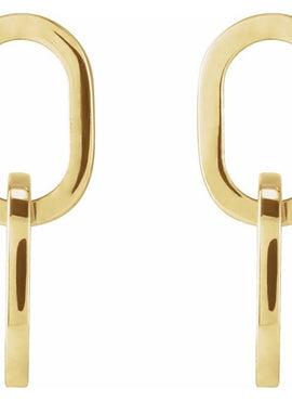Sterling Silver Interlocking Oval Earrings