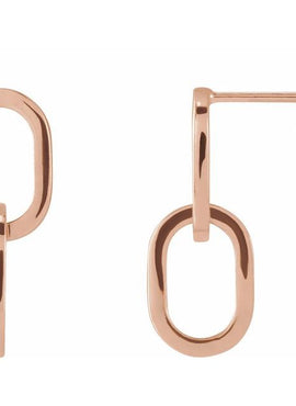 Sterling Silver Interlocking Oval Earrings