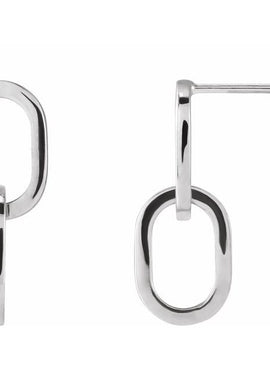 Sterling Silver Interlocking Oval Earrings