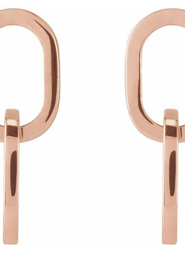 Sterling Silver Interlocking Oval Earrings