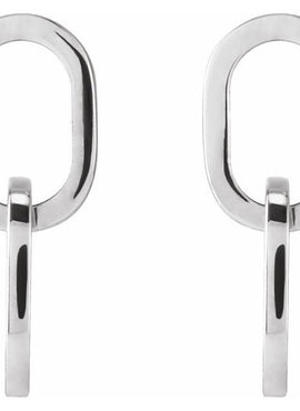Sterling Silver Interlocking Oval Earrings