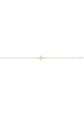 Sterling Silver Natural Turquoise Sideways Cross 6 1/2-7 1/2