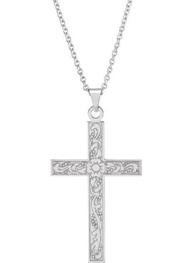 14K Rose Gold 49.1x25 mm Cross Pendant