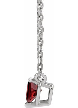14K Yellow Gold Natural Mozambique Garnet Heart 16-18