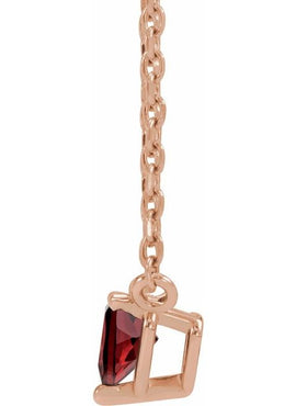 14K Yellow Gold Natural Mozambique Garnet Heart 16-18