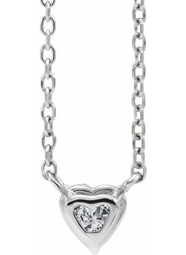14K Yellow Gold Natural Mozambique Garnet Heart 16-18