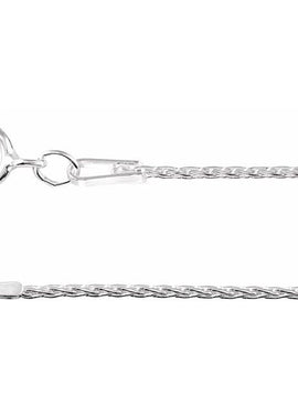 Rhodium-Plated Sterling Silver 1 mm Wheat 7