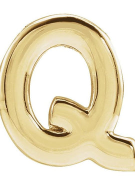 14K Yellow Gold Block Initial A Slide Pendant