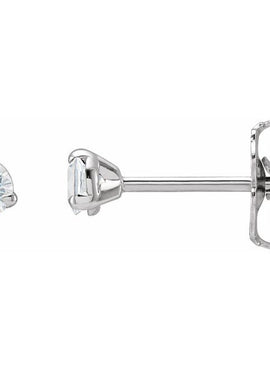 14K White Gold 3 mm Natural Blue Sapphire Earrings