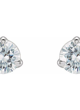 14K White Gold 3 mm Natural Blue Sapphire Earrings