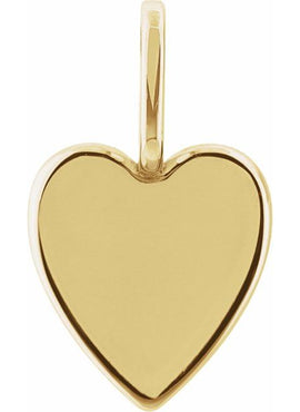 Sterling Silver Engravable Heart Charm/Pendant