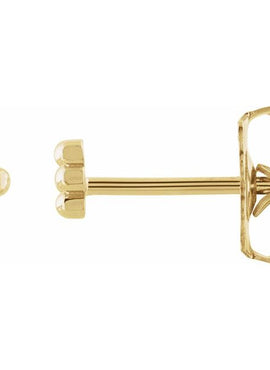14K White Gold 4 Beads Stud Earrings
