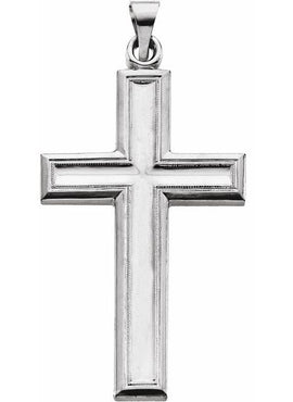 Sterling Silver 38x23.5 mm Cross Pendant