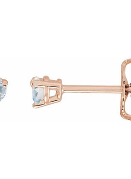14K White Gold Natural Blue Sheen Moonstone Earrings