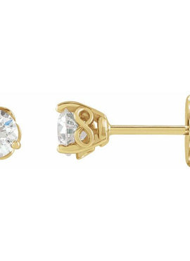 14K Yellow Gold 1/5 CTW Natural Diamond Infinity-Inspired Earrings