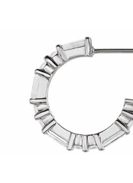 14K White Gold Natural Blue Sapphire & 1/2 CTW Natural Diamond 17.2 mm Hoop Earrings