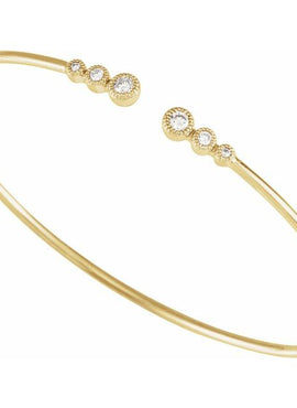 14K Yellow Gold 1/4 CTW Natural Diamond Cuff 7