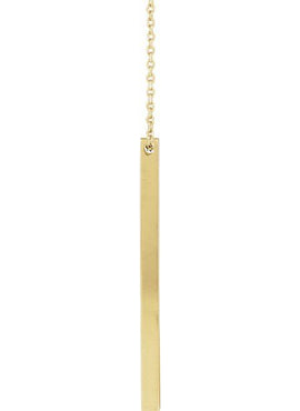 14K Yellow Gold Engravable Four-Sided Bar Pendant
