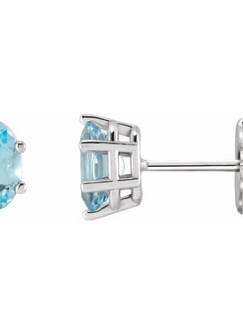 Platinum Natural Sky Blue Topaz Earrings