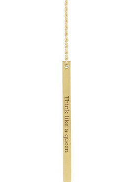 14K Yellow Gold Engravable Four-Sided Bar Pendant