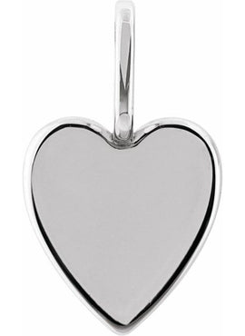Sterling Silver Engravable Heart Charm/Pendant