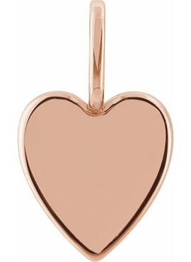 Sterling Silver Engravable Heart Charm/Pendant