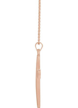 14K Rose Gold Cross Pendant