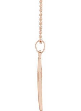 14K Rose Gold Cross Pendant