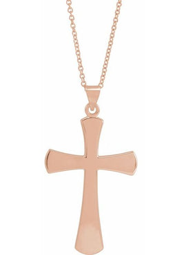 14K Rose Gold Cross Pendant