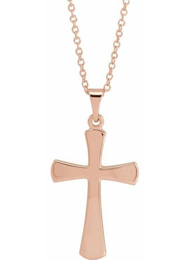 14K Rose Gold Cross Pendant